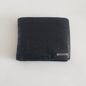 Fendi Black Croc Leather Bi-fold Wallet
